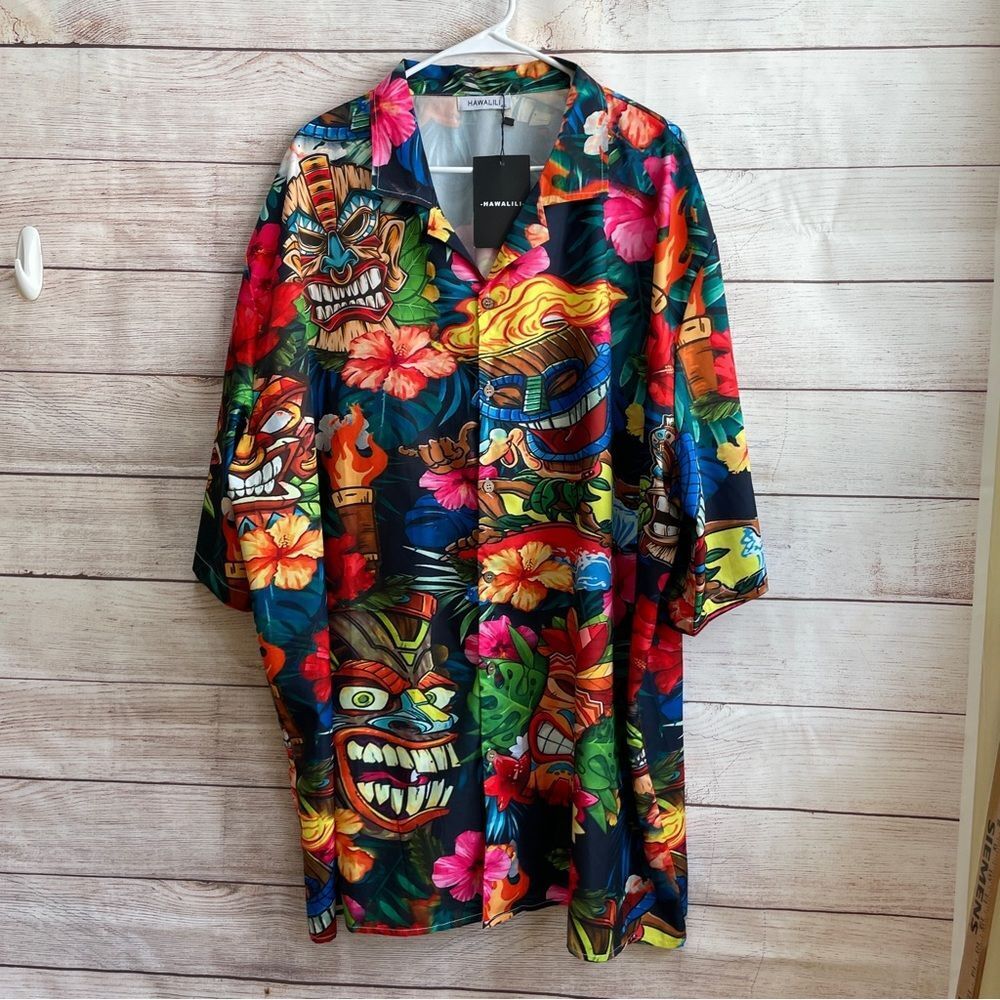 NEW WITH TAGS HAWALILI PSYCHEDELIC HAWAIIAN‎ SHIRT